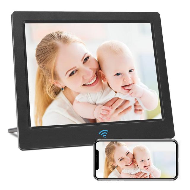 SAMMIX Digital Picture Frame WiFi 8 inch Digital Photo Frame IPS Touch Screen with 16GB Storage, Auto-Rotate Share Photo and Video via APP