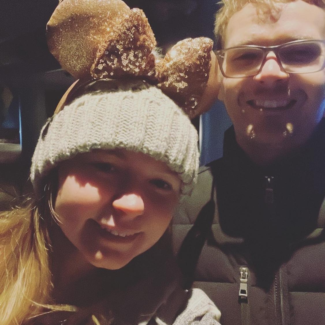 Bundled up for the cold Disney weather.