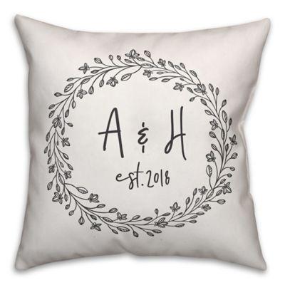 Designs Direct Delicate Wreath Indoor/Outdoor Square Throw Pillow