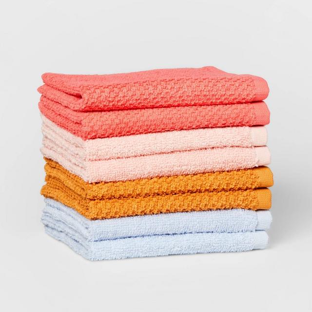 8pc 12"x12" Washcloth Set Melon - Pillowfort™