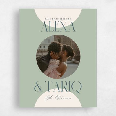 Laurel Green Wedding Save the Date - Seibel Portrait