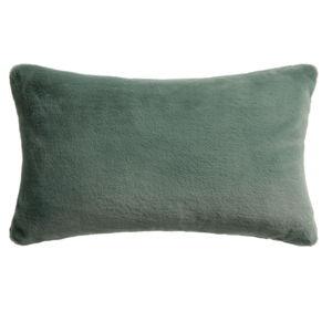 Moss Green Fuzzy Plush Lumbar Pillow - World Market