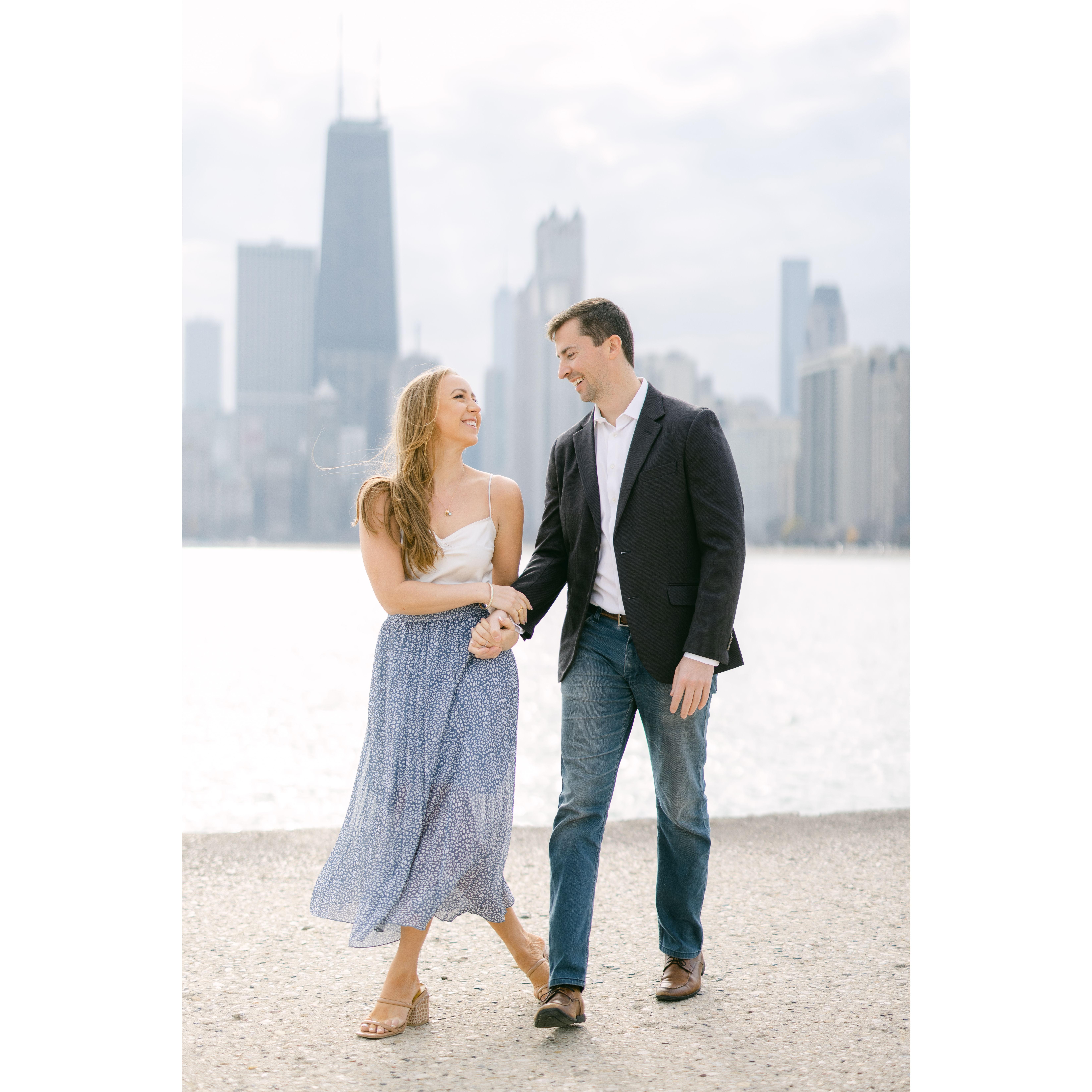 Engagement shoot @ North Avenue  Beach lakefront.