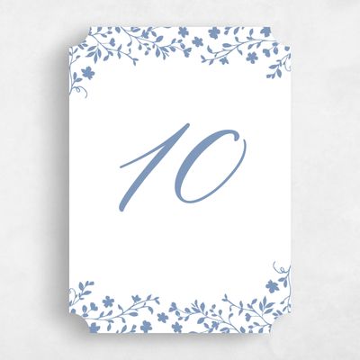 Blue Ticket Wedding Table Number - Ysabeau