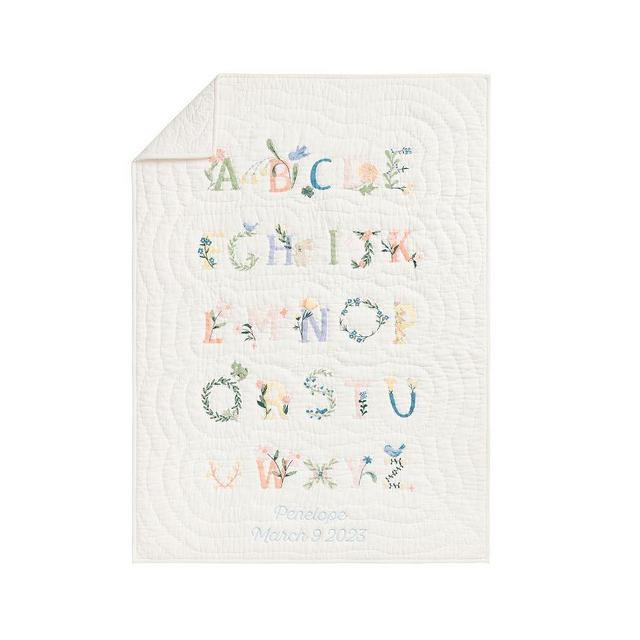 Floral ABC Baby Quilt , Toddler , Multi
