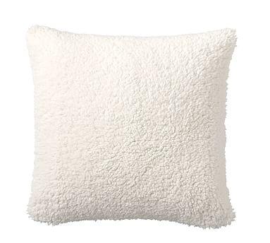 Faux Sheepskin Pillow Cover, 18", Ivory