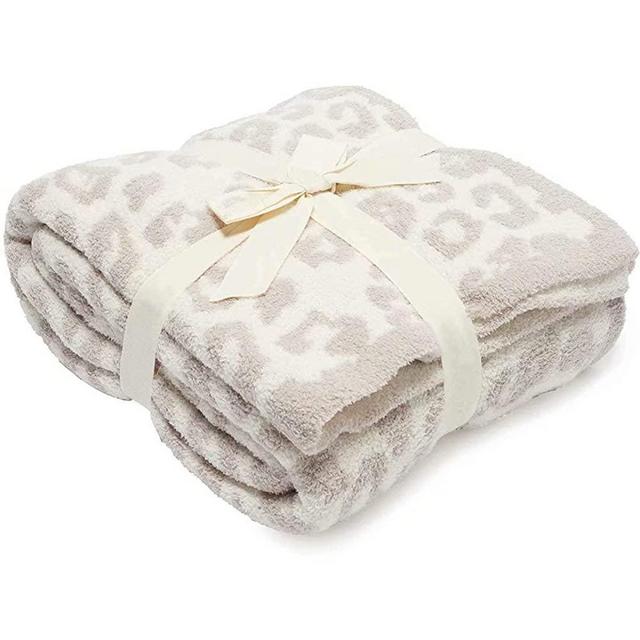 Soft Fuzzy Throw Blanket, Cozy Plush Fleece Comfy Microfiber Blanket for Couch Sofa Bed,Stone/Cream