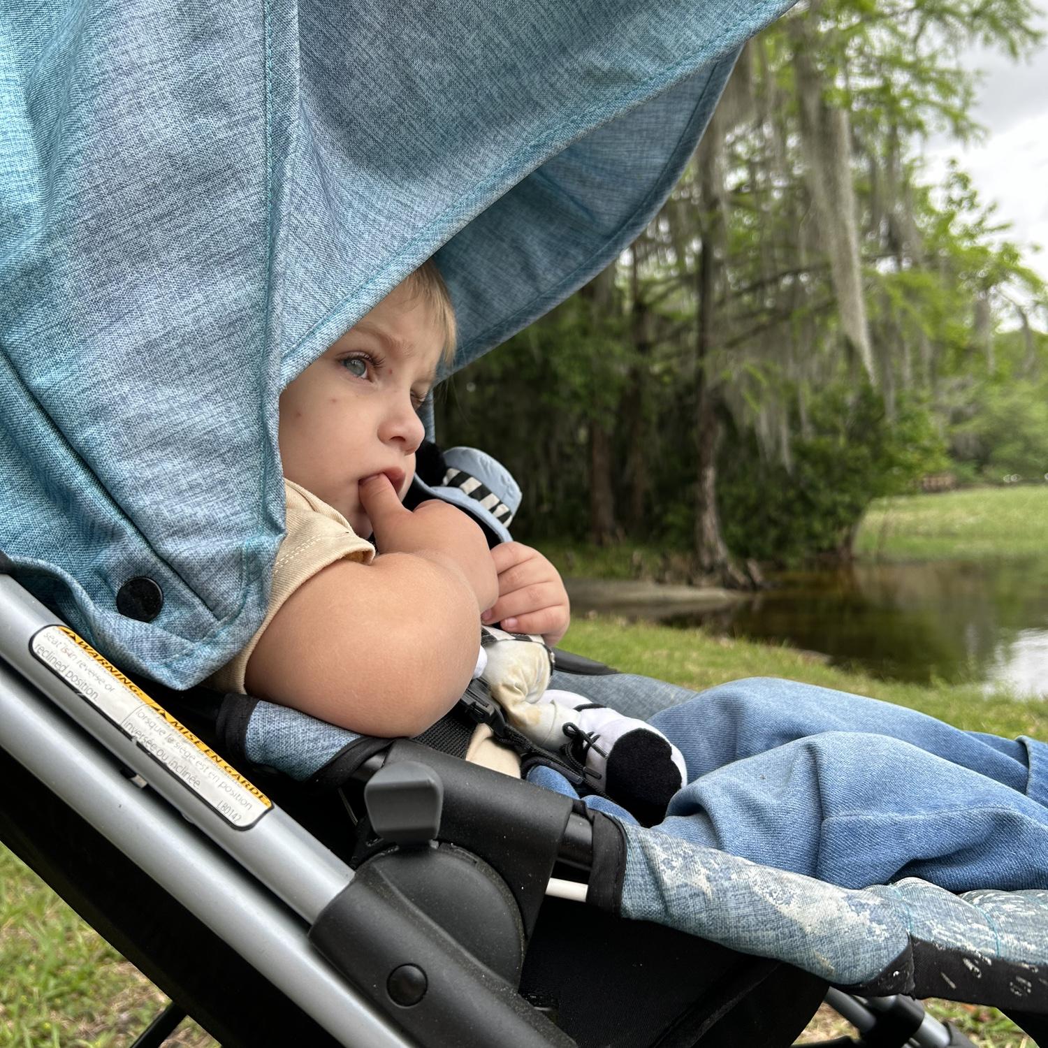 Watching Daddy fish!