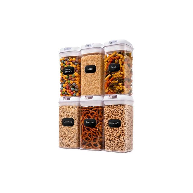 Cheer Collection Set of 6 42oz Airtight Food Storage Containers