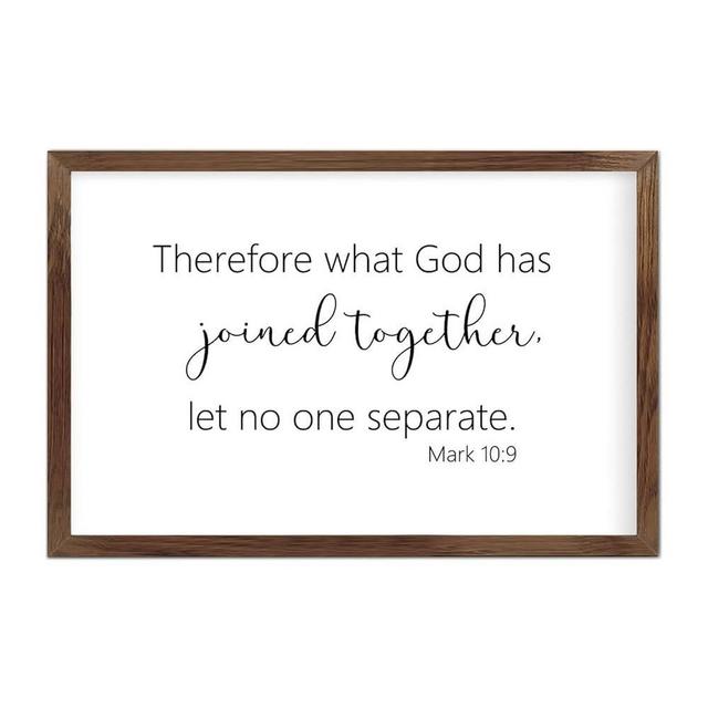 by Unbranded Farmhouse Rustic Wood Framed Signs 8x12,Therefore What God Has Joined Together,Let No One Separate Wooden Sign with Frame Wood Sign Wall Plaque Art for Kitchen Dinning Room Home Decor