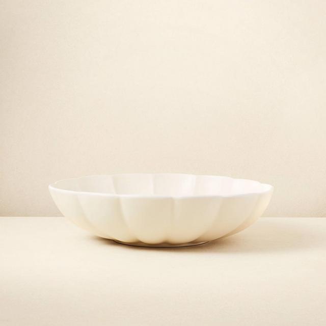 101oz Stoneware Scalloped Serving Bowl Cream - Opalhouse™ designed with Jungalow™