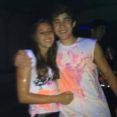 Our first photo together - AEPi Paint Party 2013