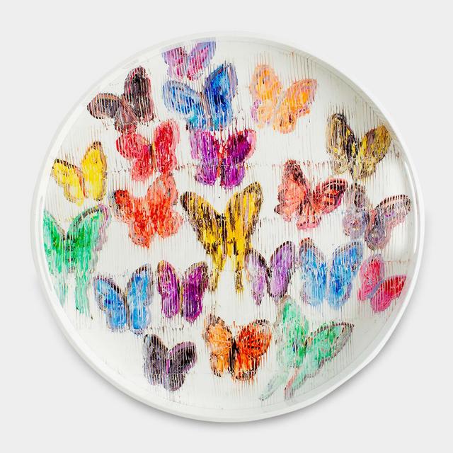 Hunt SlonemSpring Butterflies Round Tray - 15"