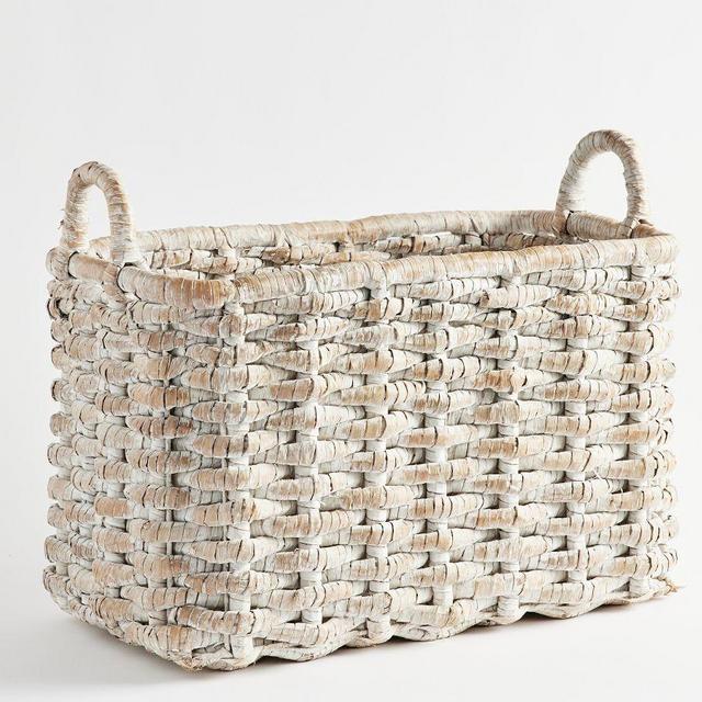 Isabelle Basket Whitewash Low Rectangle