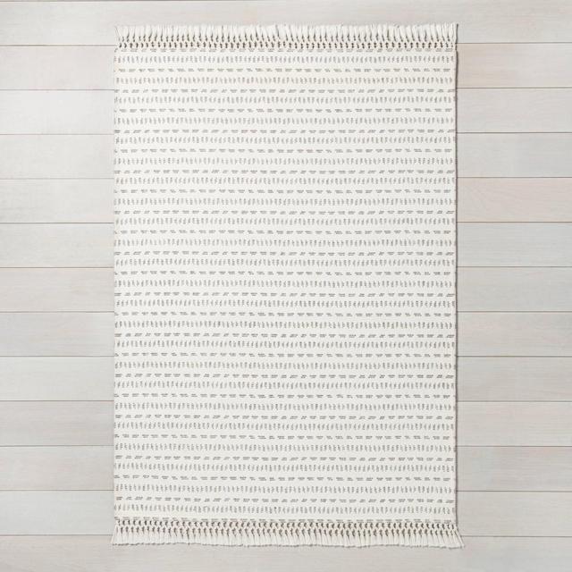 2' x 3' Pattern Stripe Area Rug Jet Gray / Sour Cream - Hearth & Hand™ with Magnolia