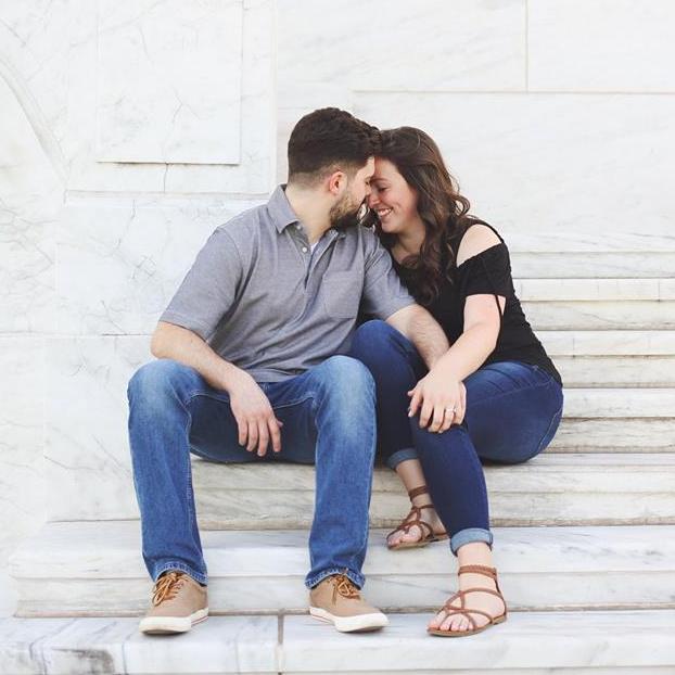 On the steps of the DIA, where one of our first dates was!