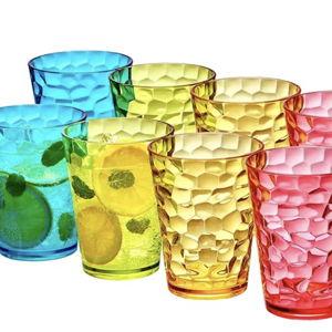 Iceberg 16-Ounce Plastic Tumblers (Set of 8), Drinking Glasses (Mixed-Color)