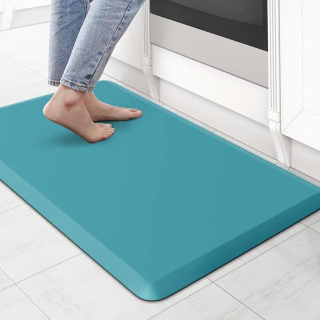 KitchenClouds Kitchen Mat Cushioned Anti Fatigue Kitchen Rug 17.3"x28" Waterproof Non Slip Kitchen Rugs and Mats Standing Desk Mat Comfort Floor Mats for Kitchen House Sink Office (Green)