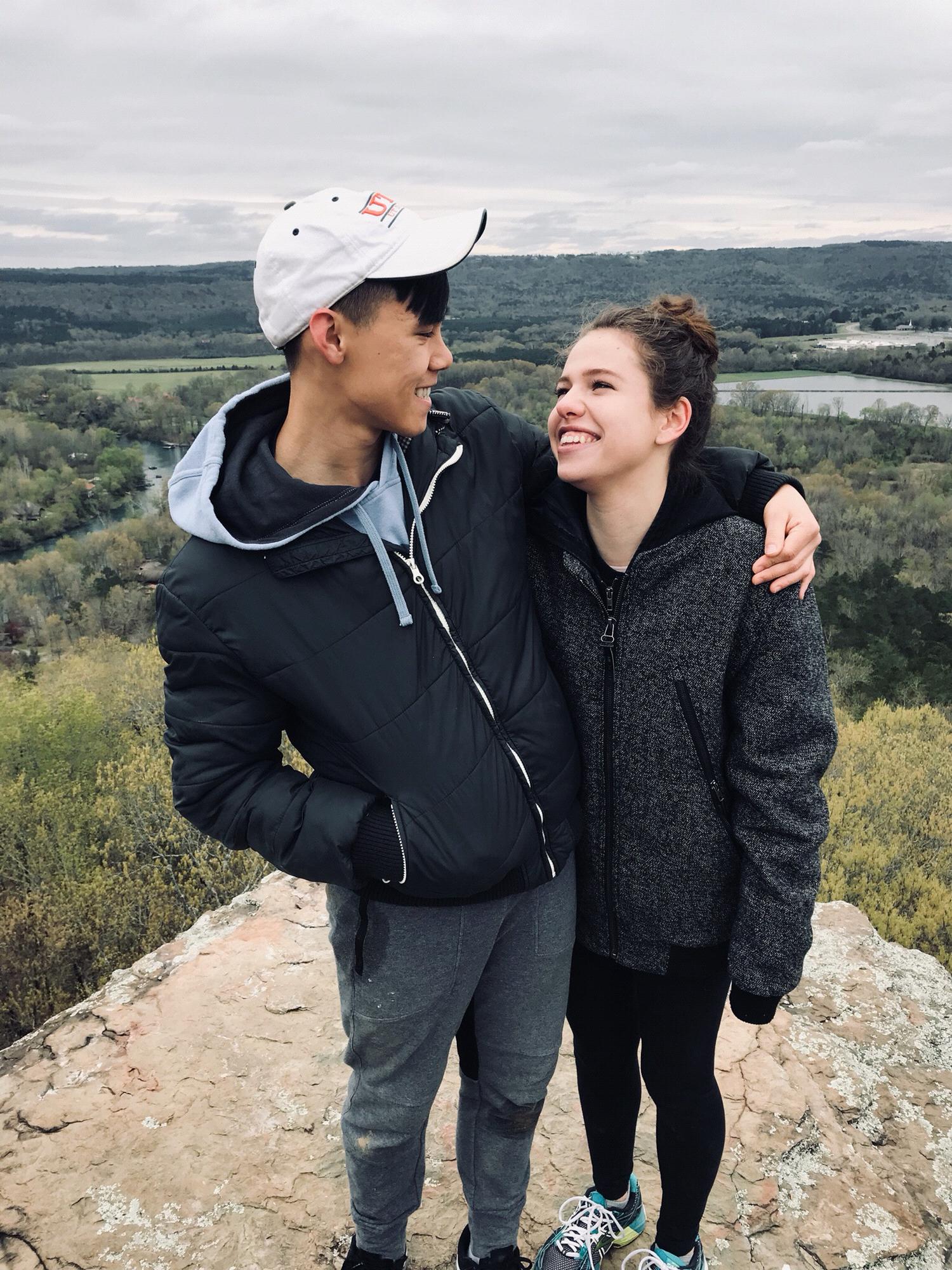Carlye was really scared of climbing up this mountain, but Richard helped pull her up.  Now it’s such a sweet memory!