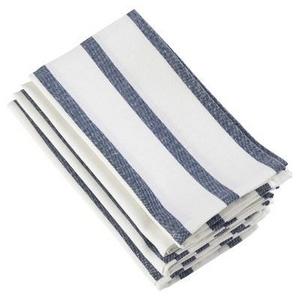 4pk Navy Blue Striped Printed Design Napkin 20" - Saro Lifestyle®