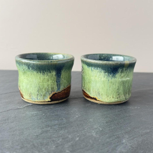 Handmade 2 oz Ceramic Espresso cups, set of 2