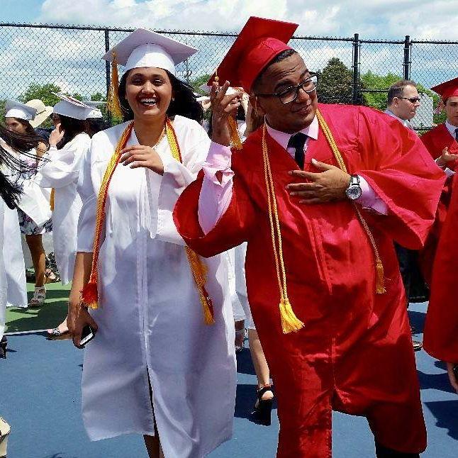 Our only official graduation picture—she was starting to catch my drift, but I was still playing it cool!