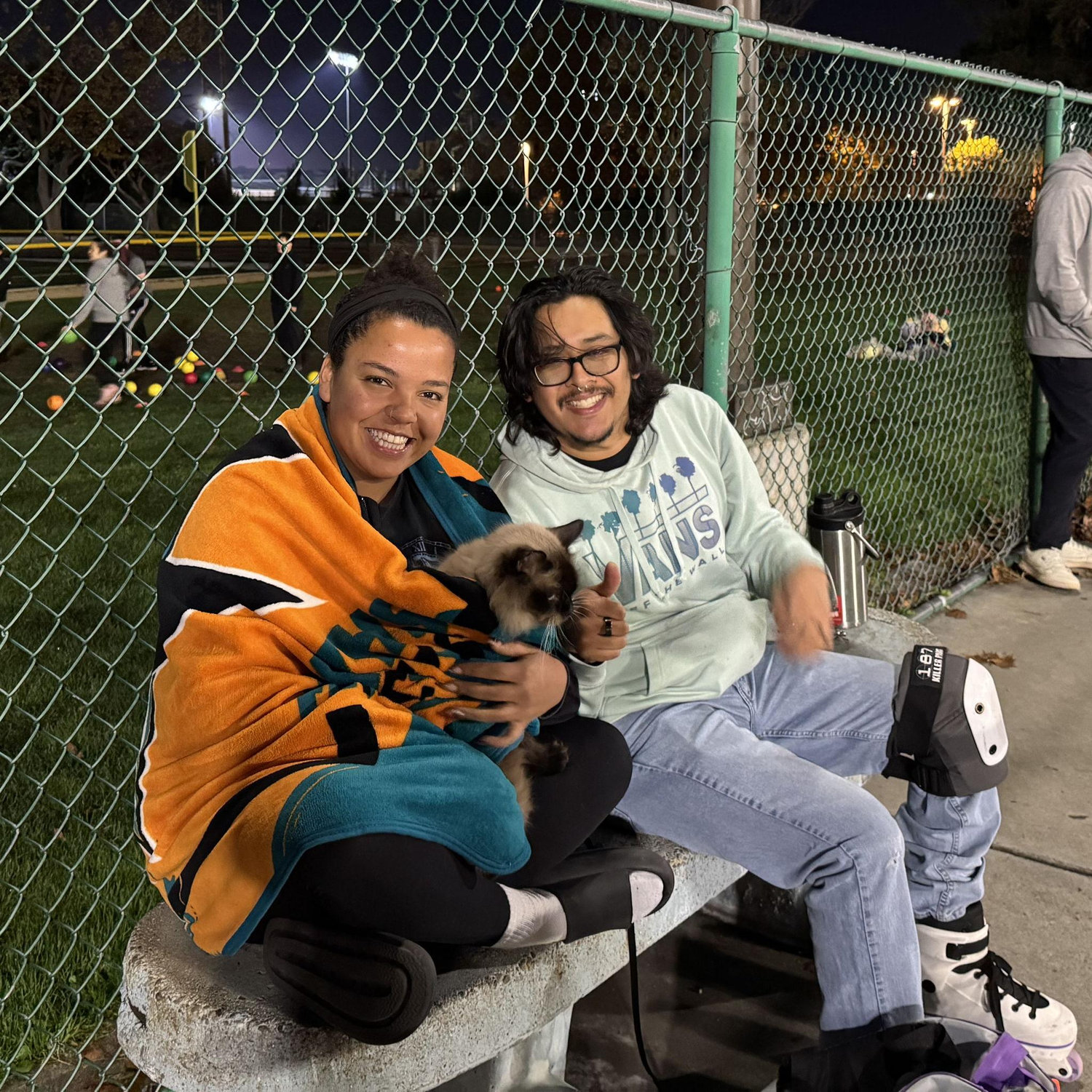 You can usually find us skating at our local skate park — and this time, one of our fur babies, Coffeebean, tagged along for the adventure!