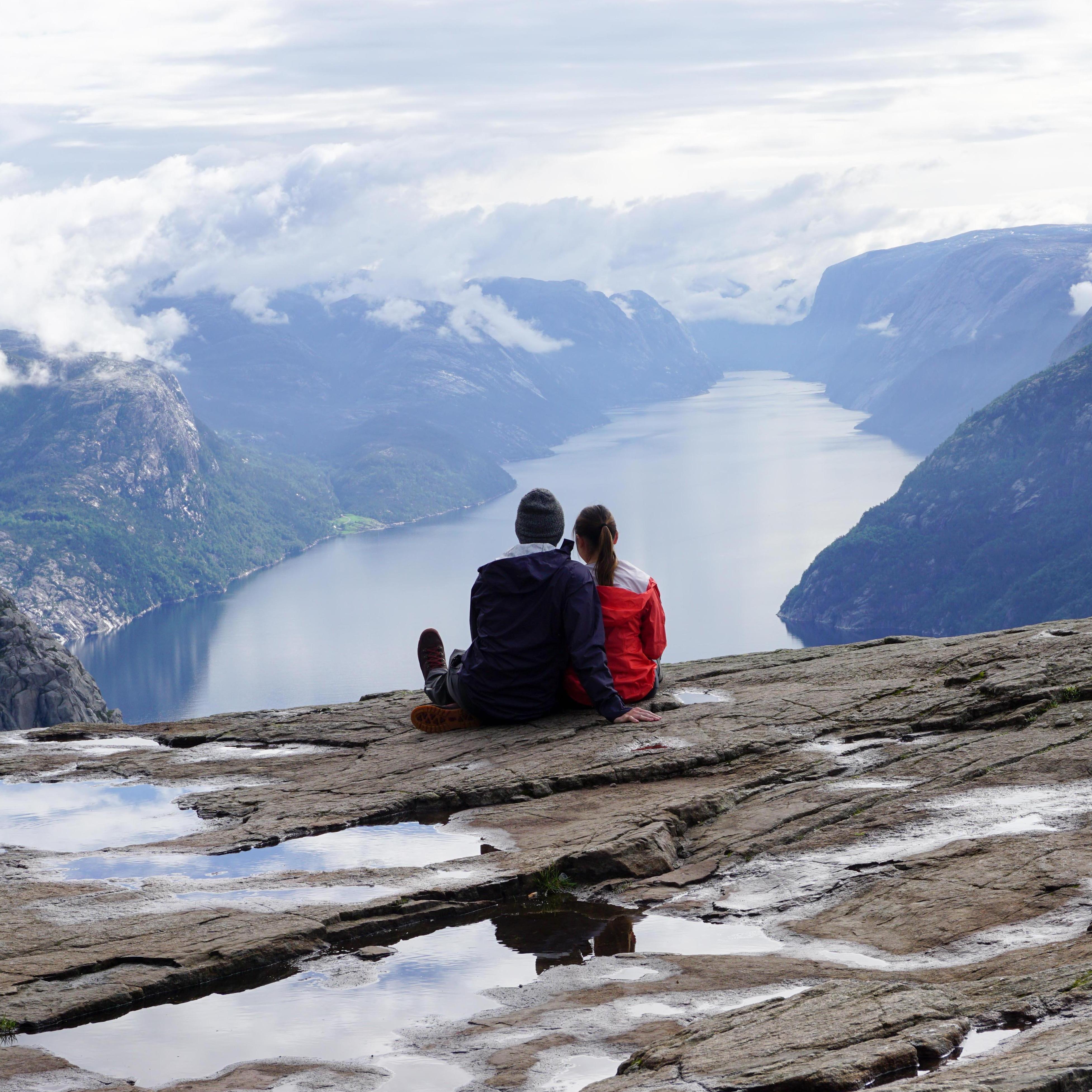 Posing for Patagonia and North Face Ads in Norway... stunning Pulpit Rock view!
