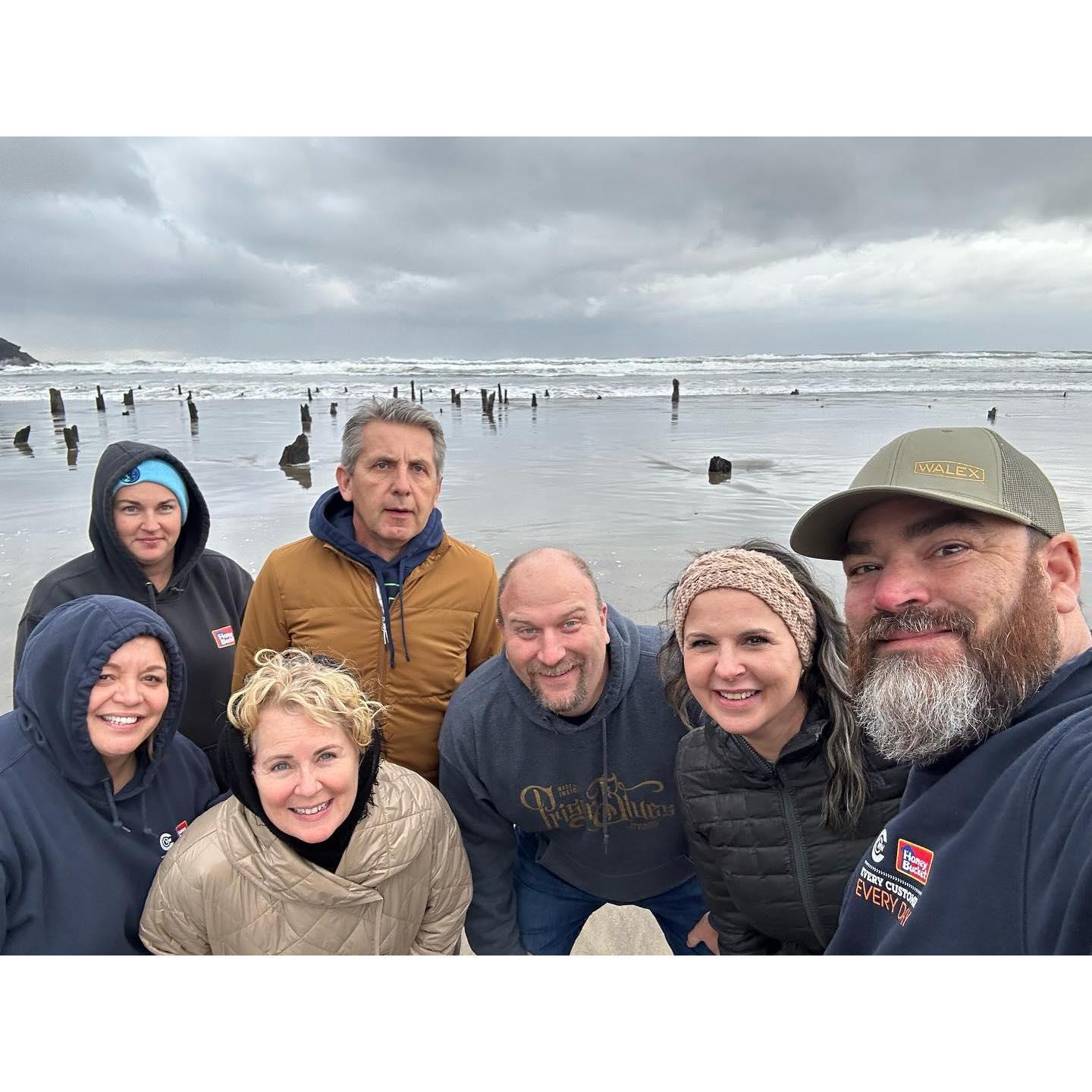 Beach shenanigans with some of the Honey Bucket crew