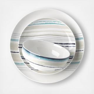 Woven Stripes 12-Piece Dinnerware Set, Service for 4