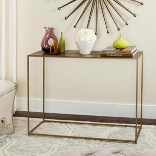 Antique Brass Rectangular Console Table