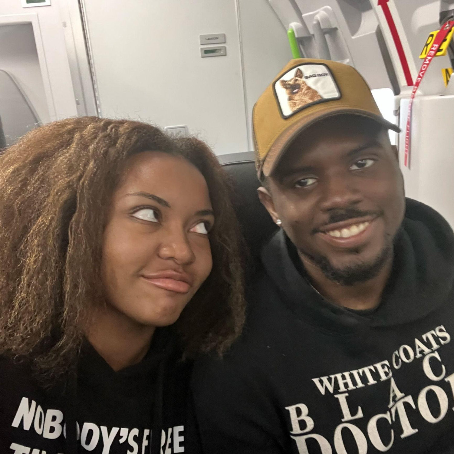 Meeting the parents ✈️: 
On the plane to meet Kennedy’s parents, equal parts nerves, excitement, and love.