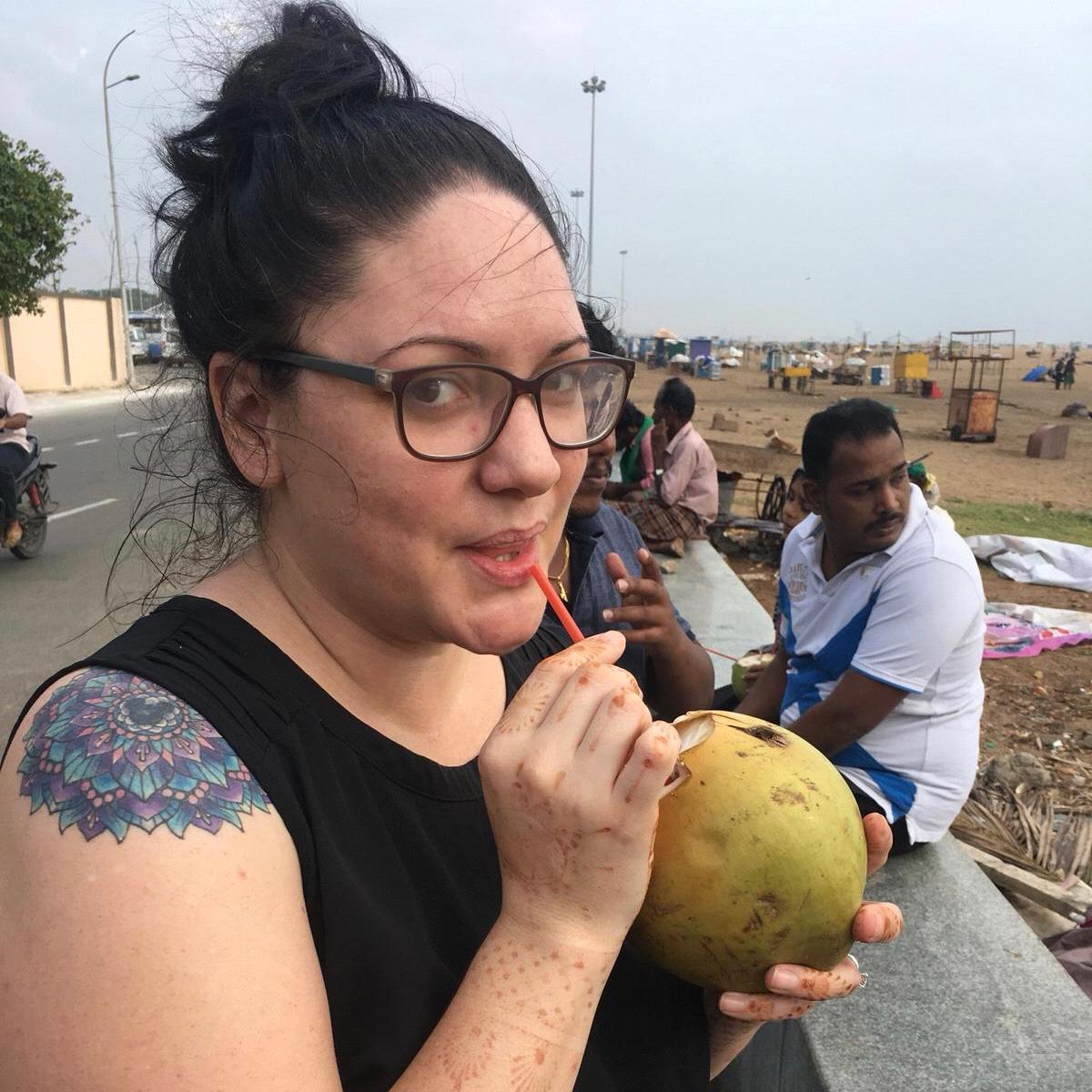 Coconut water at Marina beach in Tamil-Nadu, India