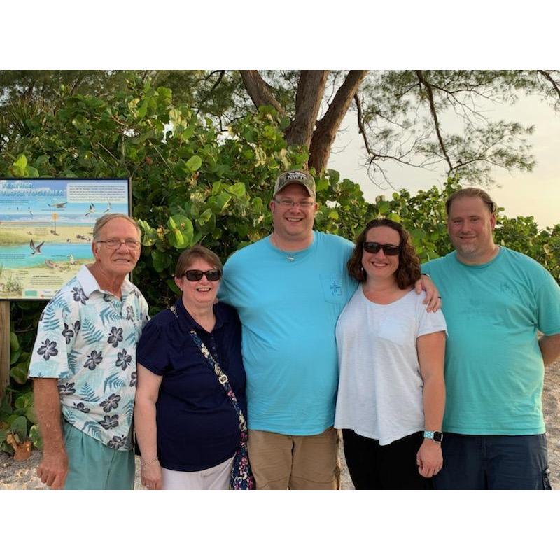 The Mathis family at the beach