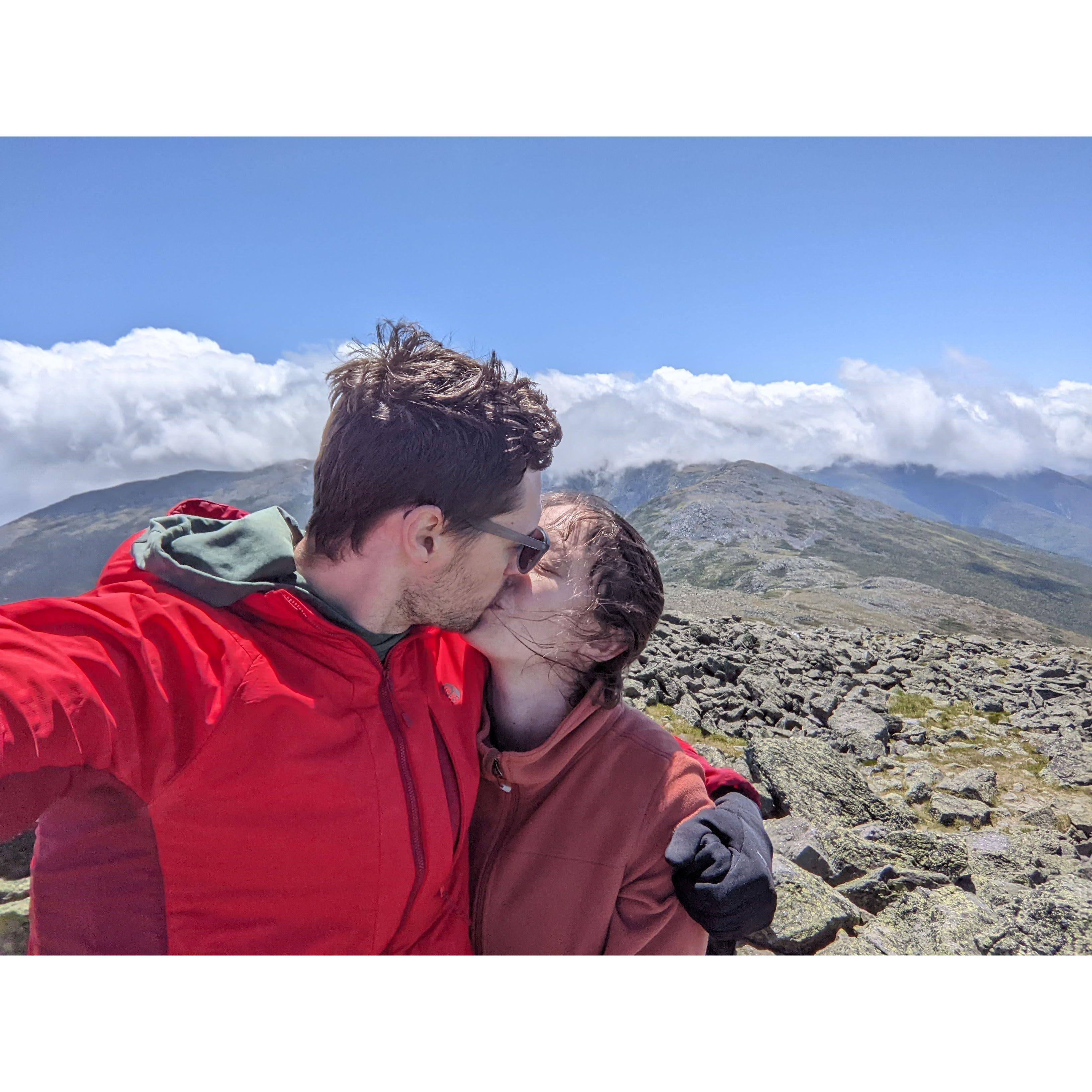 Shortly before Zoe lost her big toenail down-climbing from the presidential range (worth it)