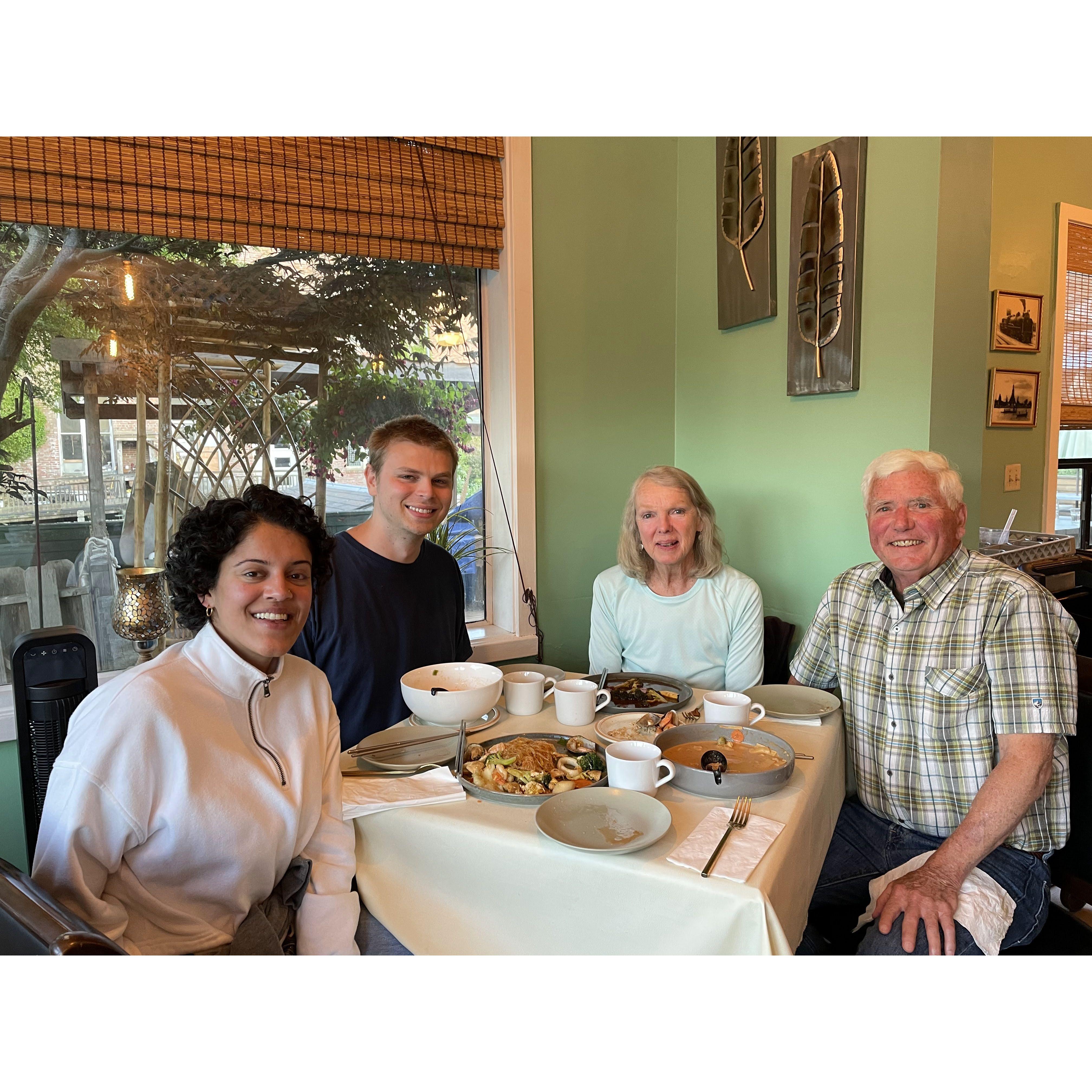 With Chris's paternal grandparents Elizabeth and Michael Lacey.