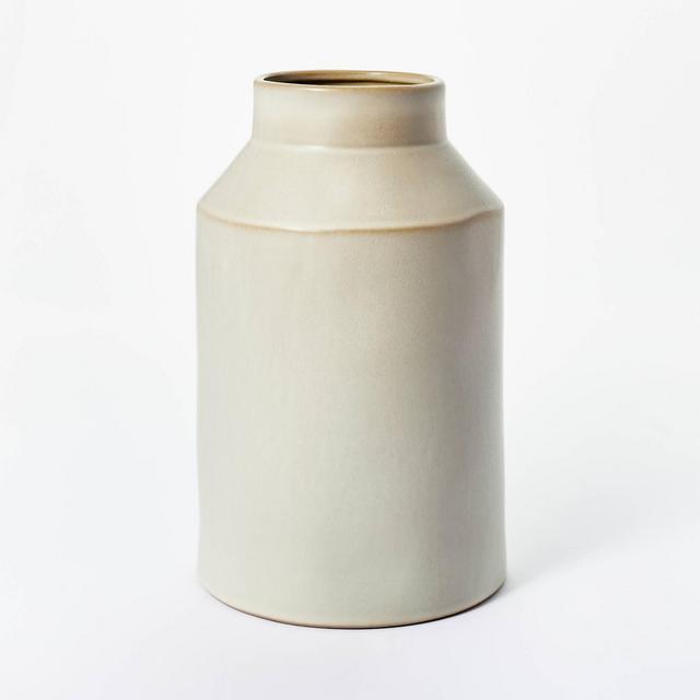 10" x 6" Carved Ceramic Vase Gray - Threshold™ designed with Studio McGee