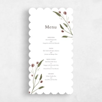 Purple Scalloped Wedding Menu - Beale