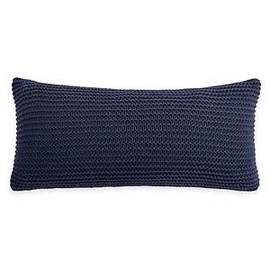 Shelburne Knit Oblong Throw Pillow in Navy