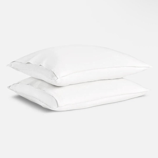 Washed European Linen Pillowcase Set- White, Euro