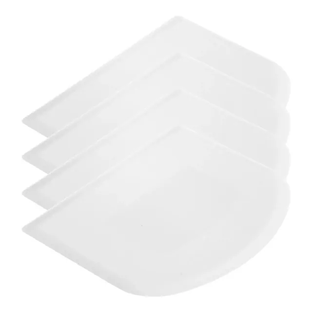 Unique Bargains Kitchen Flexible Plastic Baking Cake Scraper Dough Cutter 4.65x3.7 Inch White 4 Pcs