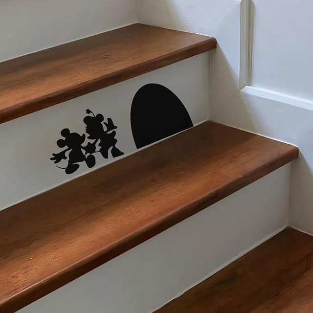 Cute Funny Mouse Hole Wall Decal | Mouse Hole Baseboard Sticker | Laptop Car Bedroom Decor | Removable Wall Sticker | Kids Room Decorations (4''x10'', 2pcs)