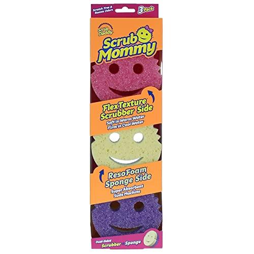 Scrub Mommy - Dual Sided Sponge with Soft Absorbent and Scratch-Free Scrubbing Sides - 3 Count