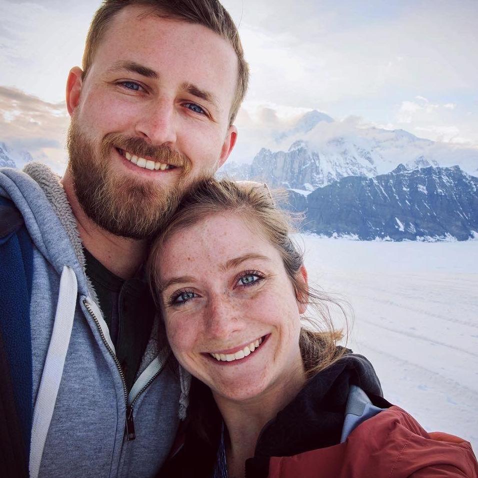 We landed on a glacier in Denali National Park on our trip to Alaska in 2021. Denali's peak is in the background. This is Emily's favorite picture of her and Joe. ♥