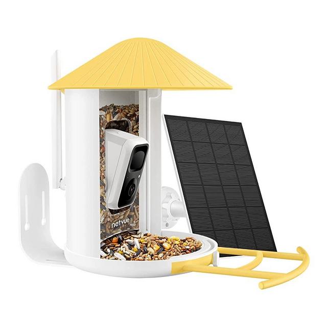 NETVUE Birdfy Lite- Smart Bird Feeder Camera with Solar Pannel, Bird Watching Camera Auto Capture Bird Videos & Motion Detection, (Yellow)