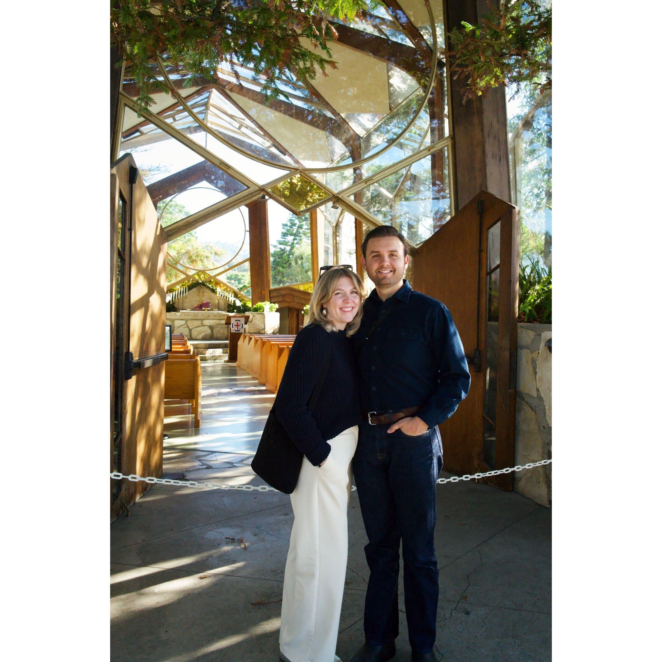 A visit to the Wayfarers Chapel for Sunday service and in preparation for our special day