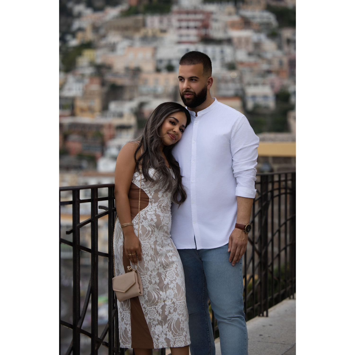 A photoshoot around Positano before a "birthday dinner" (engagement).