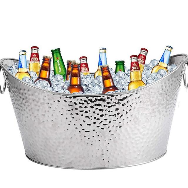 Stainless Steel Beverage Tubs Large Ice Bucket Drink Buckets for Parties Weddings 12L