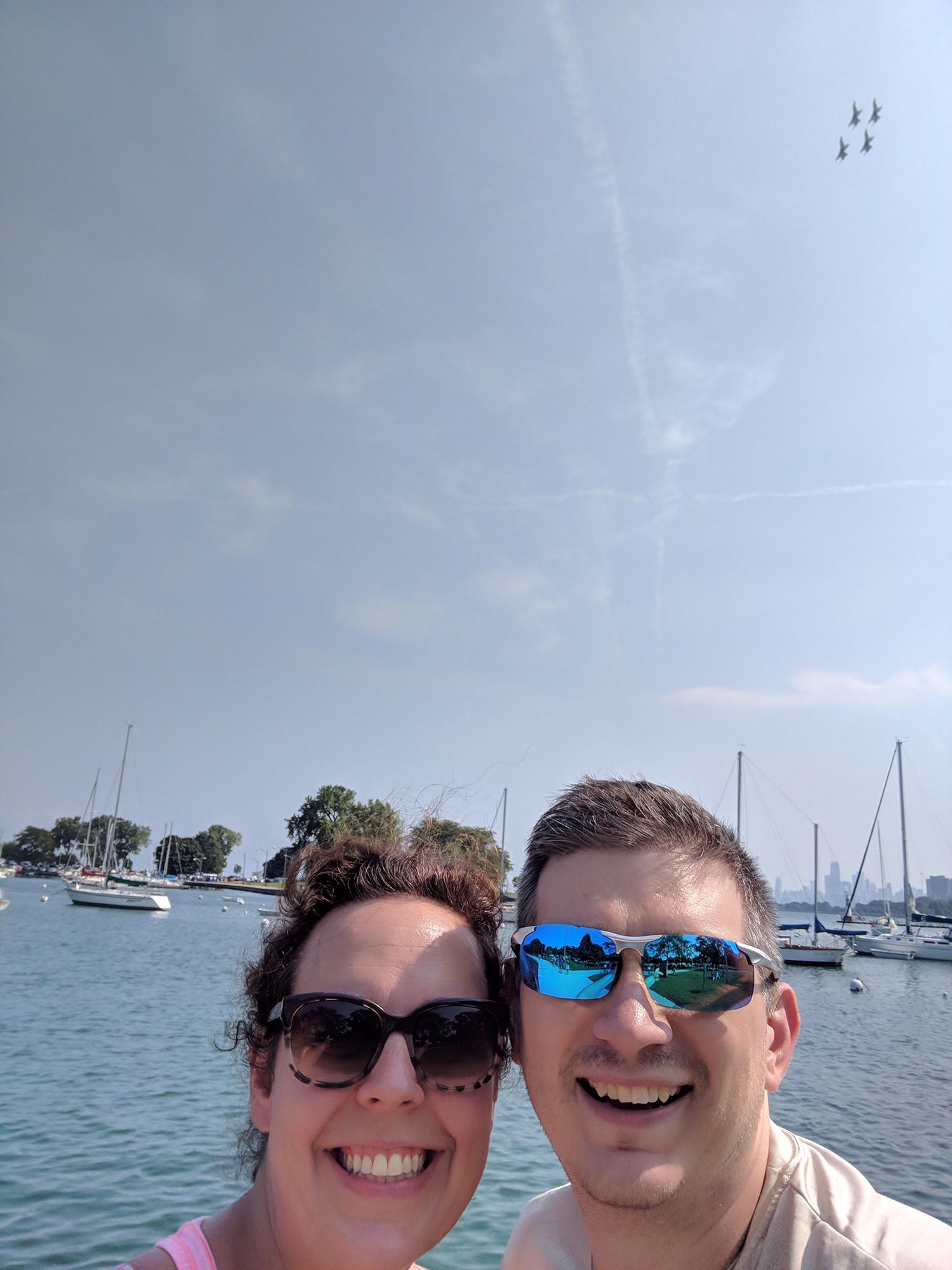 Love a selfie with the air and water show.
