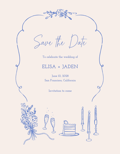 Finley Portrait | Cornflower Blue | Zola Save The Dates